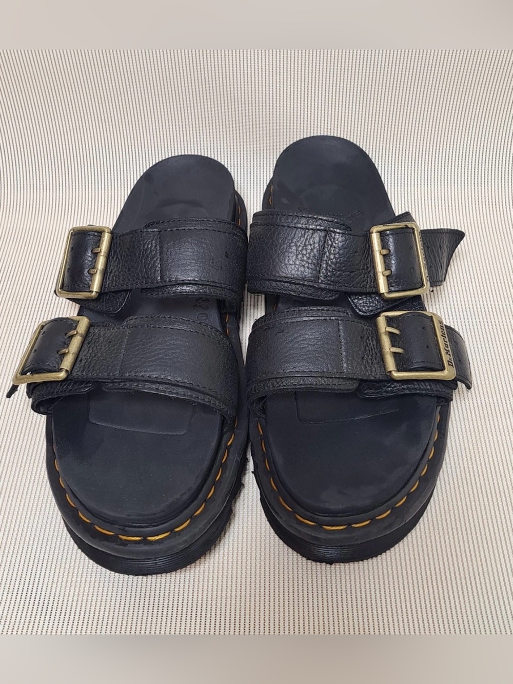 Dr. Martens Black  Double Strap Buckle Sandals Myles II - Ambassador Leather 11